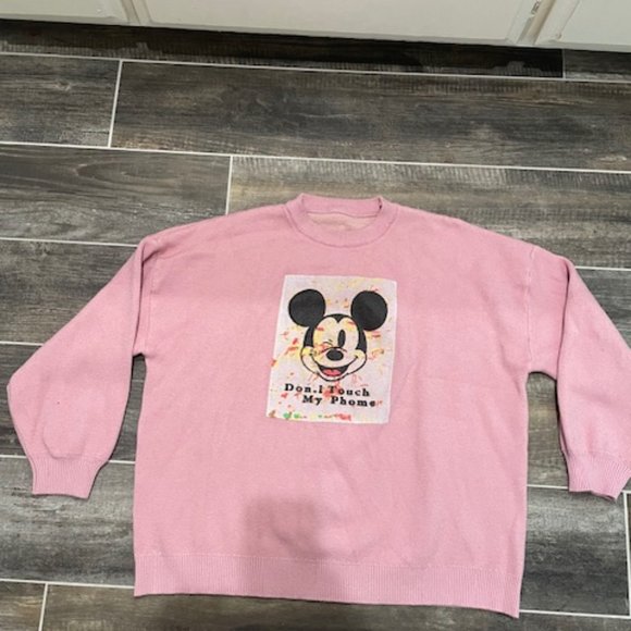 Rare Mickey Mouse Pink Sweater - Picture 1 of 4